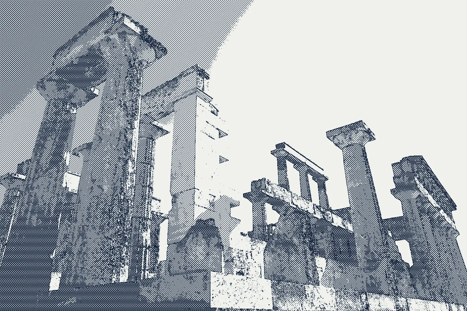 Engraving-style illustration: the Temple of Aphaia on Aegina